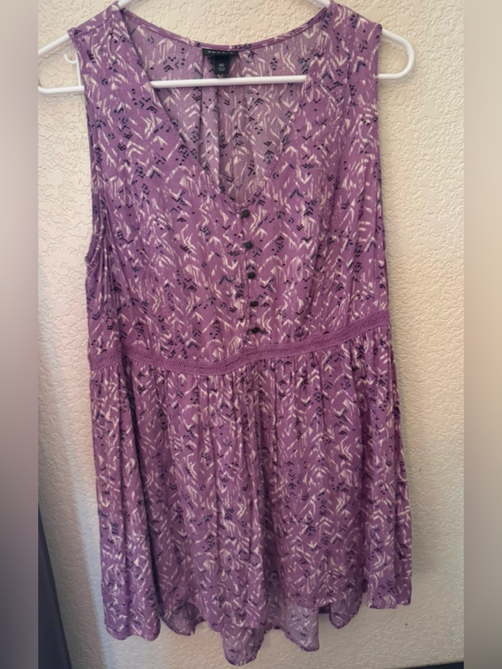 torrid Lavender Printed Button-Front Tank 00